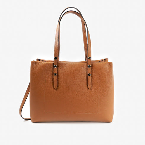 Bolso shopper tote de piel marrón Hayley