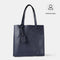 Mala tote de pele lisa para senhora Stella azul-marinho