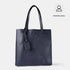 Mala tote de pele lisa para senhora Stella azul-marinho