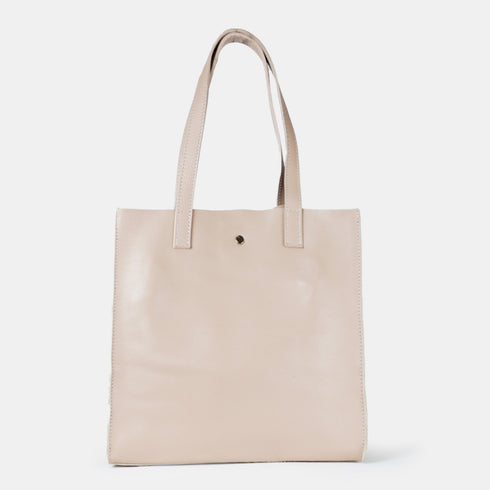 Mala tote de pele lisa nude Stella para mulher