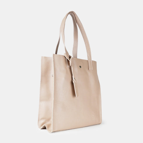 Mala tote de pele lisa nude Stella para mulher