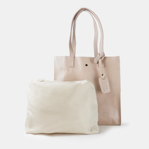 Mala tote de pele lisa nude Stella para mulher