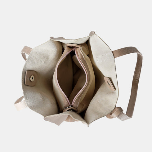 Mala tote de pele lisa nude Stella para mulher