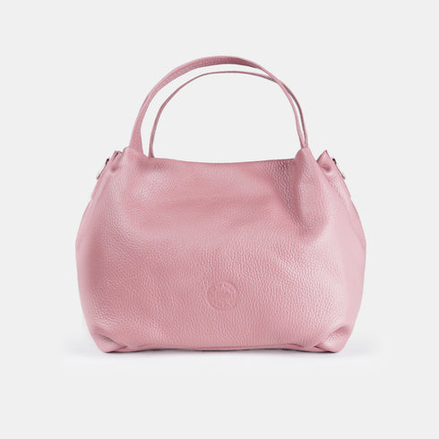 Mala de ombro em pele estilo saco para mulher rosa Stefy