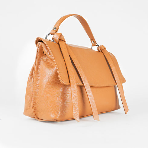 Bolso de mano de piel bolso grande con solapa para mujer marrón Beca
